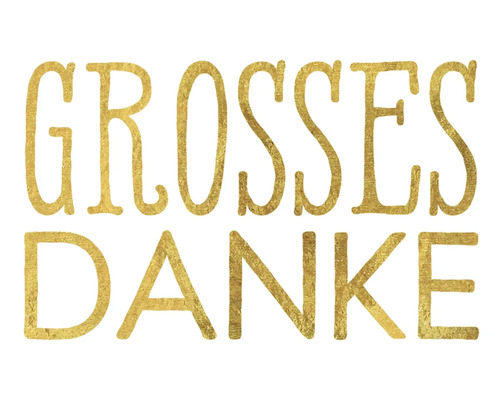 Aimant décoratif doré Grosses Danke 8,5x5,5 cm