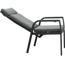 Chaise longue de jardin avec accoudoirs et coussin