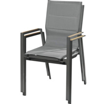 Chaise de jardin avec accoudoirs et cadre en métal