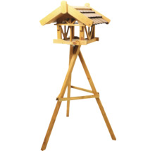 Mangeoire à oiseaux en bois avec support