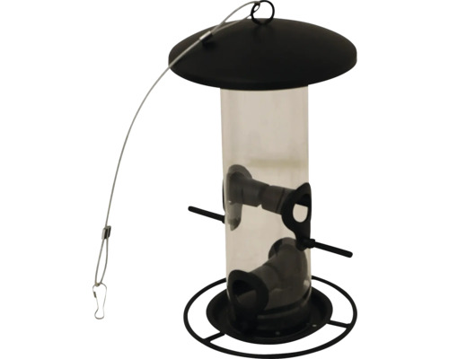 Colonne à nourriture Siena Garden colonne à nourriture pour oiseaux noir mat pour alimentation mixte, poste d'alimentation de 26 cm pour oiseaux sauvages