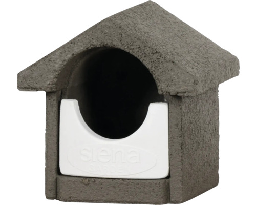 Nichoir Siena Garden béton de bois gris Halbhöhlenbrüter béton de bois pin, cavité en épicéa 100% FSC, nichoir pour oiseaux sauvages