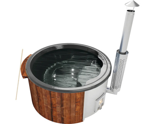 Bain nordique chauffé au bois avec cheminée