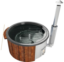 Bain nordique à bois avec cheminée