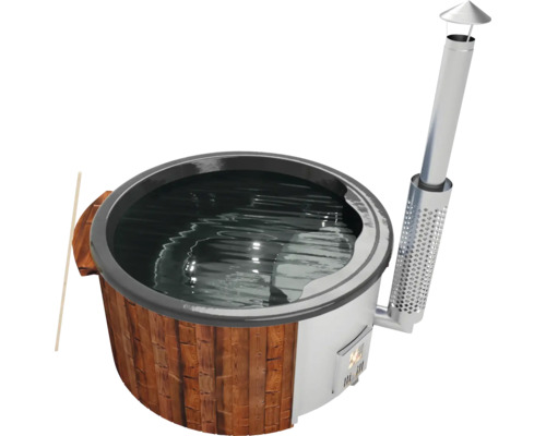 Bain nordique à bois avec cheminée