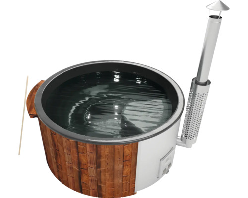 Bain nordique chauffé au bois avec cheminée