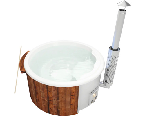 Bain nordique chauffé au bois avec cheminée