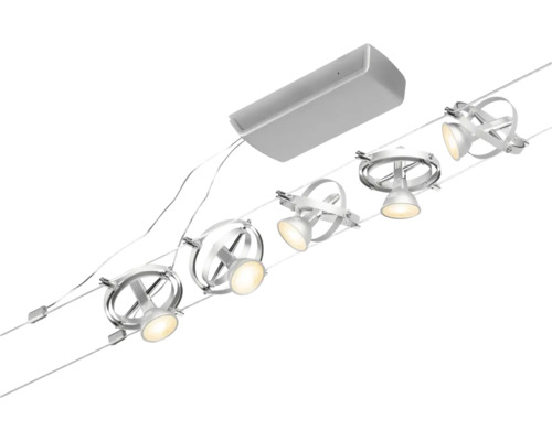 Système de rails avec cinq spots pour éclairage de plafond