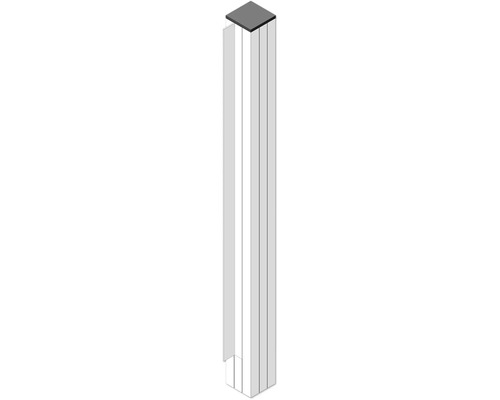 Rail d'angle à glisser dans les poteaux en alu 180 cm blanc Armoire haute pour salle de bains