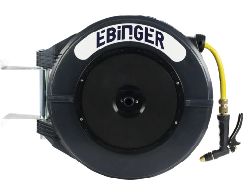 Ebinger Schlauchaufroller mit Schlauch und Spritzpistole