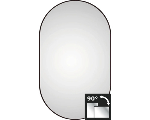 LED Badspiegel DSK black Oval matt 60 x 100 cm IP 24