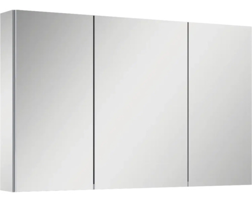 Jungborn Spiegelschrank 1006 x 129 x 618 mm grau 3-türig mit einseitigen Spiegeltüren und Seitenverspiegelung