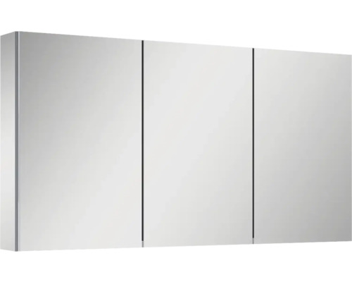 Jungborn Spiegelschrank 1206 x 129 x 618 mm grau 3-türig mit einseitigen Spiegeltüren und Seitenverspiegelung