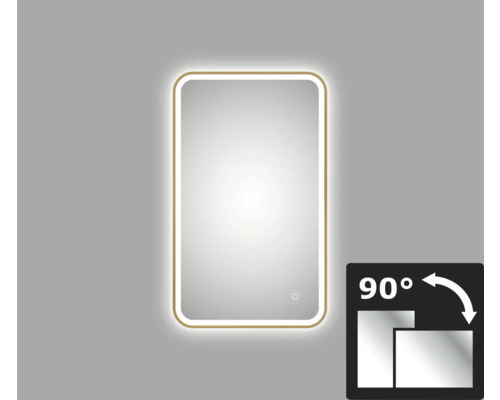 Miroir éclairé LED Chrystal Juno 2.0 bronze 45 x 75 cm