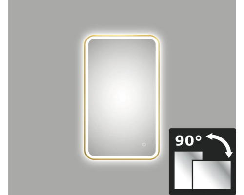 Miroir éclairé LED Chrystal Juno 2.0 or 45 x 75 cm