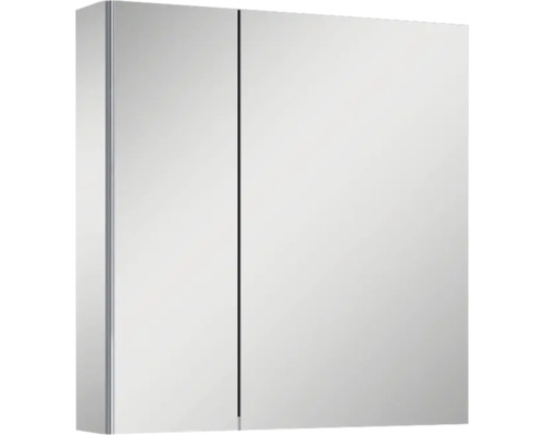 Jungborn Spiegelschrank 606 x 129 x 618 mm grau 2-türig mit einseitigen Spiegeltüren und Seitenverspiegelung