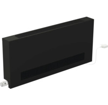 Schwarzer Heizkörper mit Thermostat und Stecker