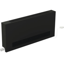 Schwarzer Elektroheizkörper mit Thermostat und Netzstecker
