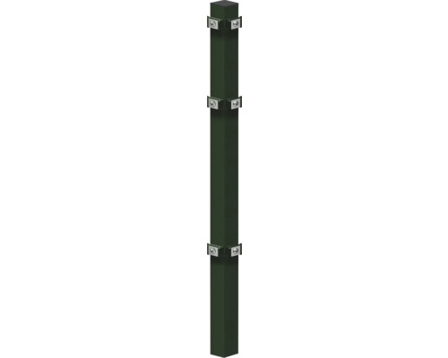 Poteau d'angle à sceller dans du béton 6 x 6/120 cm pour clôture 63 cm RAL 6005 vert mousse