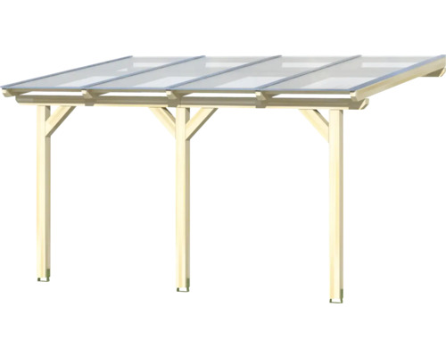 Carport en bois avec toit transparent