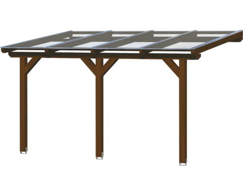 Holzcarport mit durchsichtigem Dach