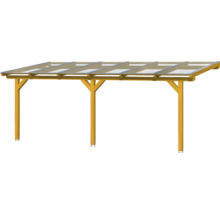 Holzcarport mit transparentem Dach