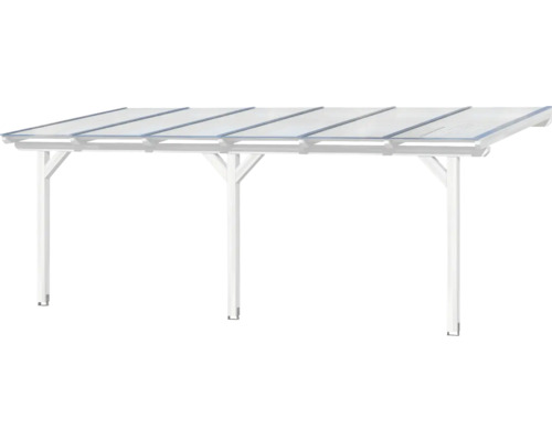 Abri en aluminium avec panneaux en polycarbonate