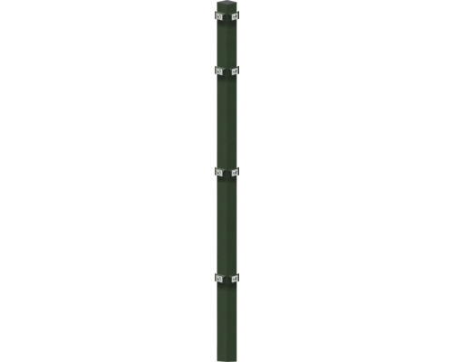 Poteau d'angle à sceller dans du béton 6 x 6/160 cm pour clôture 103 cm RAL 6005 vert mousse Poteau d'angle à sceller dans du béton 6 x 6/160 cm pour clôture 103 cm RAL 6005 vert mousse