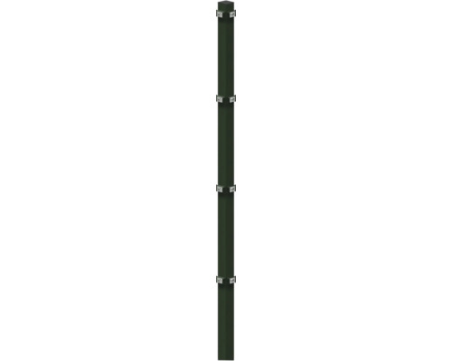 Poteau d'angle à sceller dans du béton 6 x 6/180 cm pour clôture 123 cm RAL 6005 vert mousse