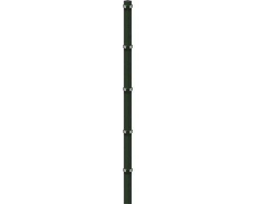 Poteau d'angle à sceller dans du béton 6 x 6/220 cm pour clôture 163 cm RAL 6005 vert mousse Poteau d'angle à sceller dans du béton 6 x 6/220 cm pour clôture 163 cm RAL 6005 vert mousse