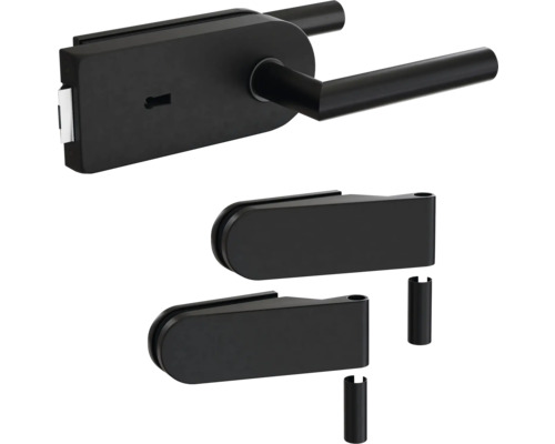 Ferrure de porte vitrée Pertura Jonte Studio BB noir y compris 2 pièces de cadre pour huisserie en bois Ferrure de porte vitrée Pertura Jonte Studio BB noir y compris 2 pièces de cadre pour huisserie en bois
