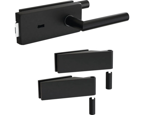 Ferrure de porte vitrée Pertura Aiko Studio BB noir y compris 2 pièces de cadre pour huisserie en bois Ferrure de porte vitrée Pertura Aiko Studio BB noir y compris 2 pièces de cadre pour huisserie en bois