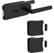 Pertura Glastürbeschlag Jonte Studio/Office PZ Schwarz inkl. 2 Rahmenteile für Holzzargen
