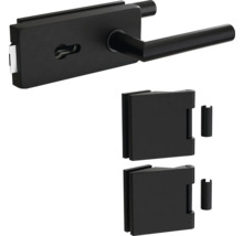 Pertura Glastürbeschlag Aiko Studio/Office PZ Schwarz inkl. 2 Rahmenteile für Holzzargen