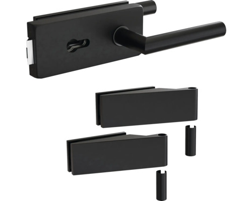 Ferrure de porte vitrée Pertura Aiko Studio PZ noir y compris 2 pièces de cadre pour huisserie en bois Ferrure de porte vitrée Pertura Aiko Studio PZ noir y compris 2 pièces de cadre pour huisserie en bois
