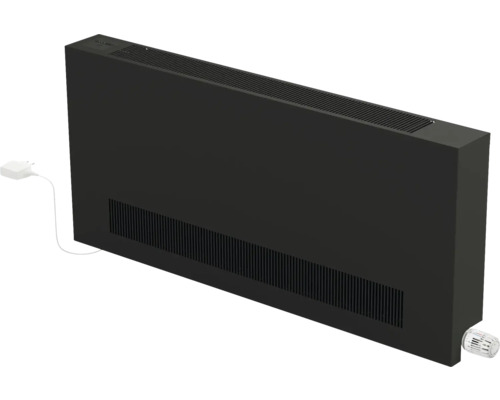 Wandkonvektor KORAWALL Direct WVD mit Ventilator 450 x 750 x 11 cm schwarz matt rechts