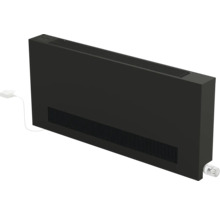 Schwarzer Heizkörper mit Thermostat und Netzstecker