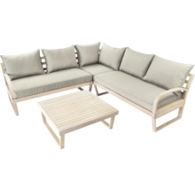 Ensemble de salon de jardin avec canapé d''angle et table