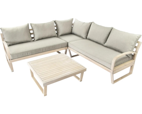 Gartenlounge-Set mit Ecksofa und Tisch
