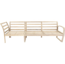 Canapé de jardin trois places en bois sans coussins