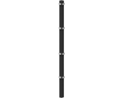 Poteau d'angle à sceller dans du béton 6 x 6/180 cm pour clôture 123 cm RAL 7016 anthracite Poteau d'angle à sceller dans du béton 6 x 6/180 cm pour clôture 123 cm RAL 7016 anthracite