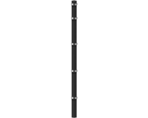 Poteau d'angle à sceller dans du béton 6 x 6/200 cm pour clôture 143 cm RAL 7016 anthracite Poteau d'angle à sceller dans du béton 6 x 6/200 cm pour clôture 143 cm RAL 7016 anthracite