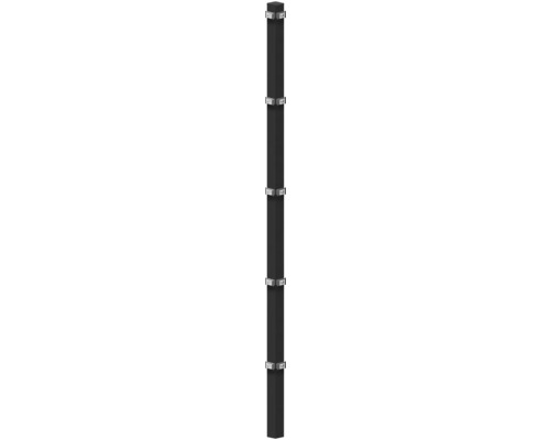 Poteau d'angle à sceller dans du béton 6 x 6/220 cm pour clôture 163 cm RAL 7016 anthracite Poteau d'angle à sceller dans du béton 6 x 6/220 cm pour clôture 163 cm RAL 7016 anthracite