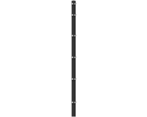 Poteau d'angle à sceller dans du béton 6 x 6/240 cm pour clôture 183 cm RAL 7016 anthracite Poteau d'angle à sceller dans du béton 6 x 6/240 cm pour clôture 183 cm RAL 7016 anthracite