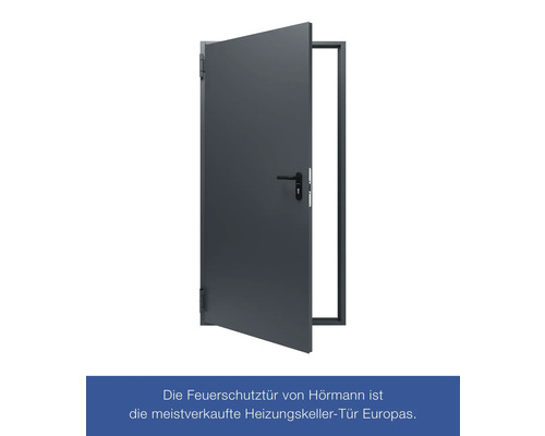 Geöffnete Brandschutztür mit Türrahmen