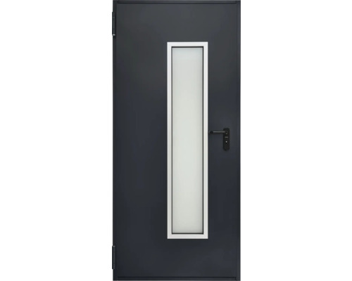 Porte de cave multi-usages Hörmann avec découpe pour vitrage RAL 7016 gris anthracite 1000x2000 mm utilisable gauche/droite avec verre mat