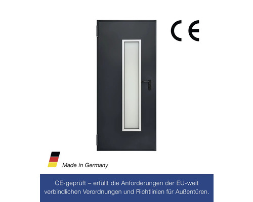 Außentür mit Glaseinsatz und CE Kennzeichnung