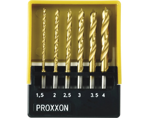 Jeu de forets Proxxon avec six forets HSS de différentes tailles