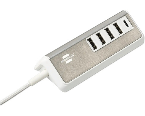 Brennstuhl Logo USB Hub mit vier Anschlüssen und Anschlusskabel
