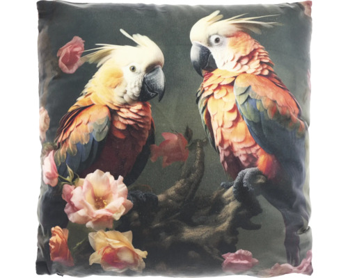 Kissen Tropical Birds grau rosa 45x45 cm